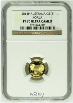 2014 P Australia $15 1/10th oz Gold Koala NGC PF 70 Ultra Cameo (no reserve)