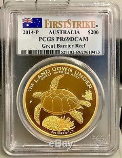 2014-P Australia Great Barrier Reef $200 2oz Gold PCGS PR69 DCAM First Strike