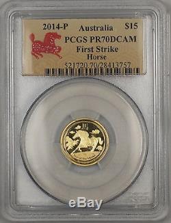 2014-P Proof Australia Horse $15 Gold Coin PCGS PR-70 DCAM PERFECT GEM