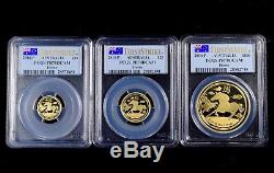 2014 P Proof Gold Year Of The Horse Set Lunar Series Pcgs Pr70dcam First Strike