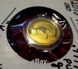 2015 1/10 oz Australian Gold Kangaroo Perth Mint Coin. 9999 Fine BU (In Capsule)