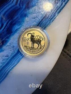 2015 1/4oz Gold Perth Lunar Series 2 Year Of The Goat/Ram. 9999 Coin
