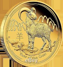 2015 $25 Australian Lunar Series Goat 1/4 oz gold proof coin Perth Mint