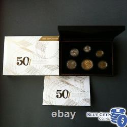 2015 6 COIN PROOF SET 50th ANNIVERSARY OF ROYAL AUSTRALIAN MINT GOLD PLATED 50C
