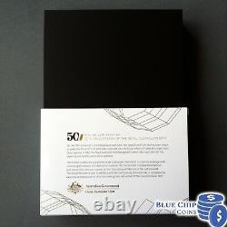 2015 6 COIN PROOF SET 50th ANNIVERSARY OF ROYAL AUSTRALIAN MINT GOLD PLATED 50C