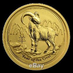 2015 Australia 1/10 oz Gold Lunar Goat BU SKU #84439
