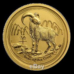 2015 Australia 1/4 oz Gold Lunar Goat BU SKU #84438
