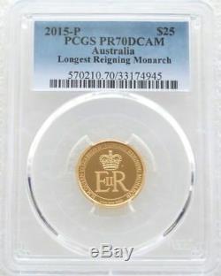 2015 Australia Longest Reigning Monarch $25 Dollar Gold Proof Coin PCGS PR70 DC