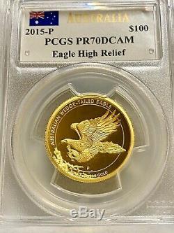 2015 Australia Wedge-Tailed Eagle 1oz Gold Proof PCGS PR70DC Mercanti Signature