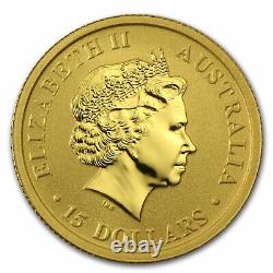 2015 Australian 1/10 oz Kangaroo. 9999 GOLD Coin (In Capsule)