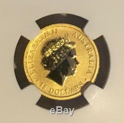 2015 Australian Kangaroo 1/10 Oz Gold Coin Ngc Choice Uncirculated