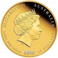 2015 Australian Lunar Series Goat 1/10 oz gold proof coloured coin Great Gift