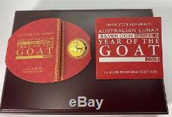 2015 Australian Lunar Year of the Goat Gold/Silver High Relief Set PCGS PR70DCAM