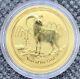 2015 Australian Year Of The Goat Gold Lunar 1/10 Oz. 9999 Bu Coin Mint Capsule