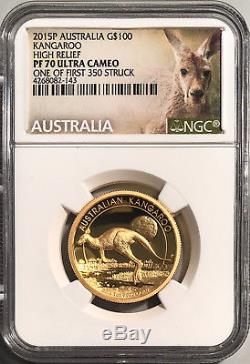 2015-P Australia G$100 Kangaroo High Relief NGC PF-70 Ultra Cameo RARE