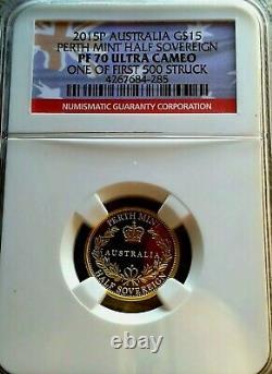 2015 Perth Mint Gold Sovereign Half NGC-PF70UC With Perth Mint Box Holder