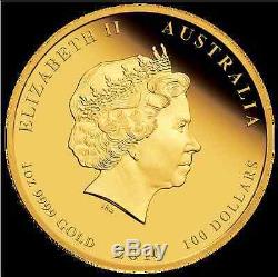 2016 $100 Australian Lunar Series Monkey 1 oz gold proof coloured coin