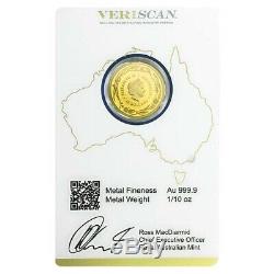 2016 1/10 oz Gold Kangaroo Coin Royal Australian Mint Veriscan (In Assay)