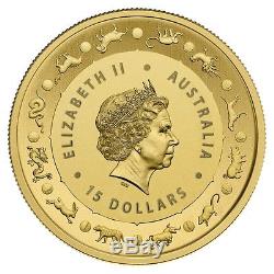 2016 1/10 oz Year of the Monkey Australia Lunar Coin. 9999 Gold Fine BU In Caps