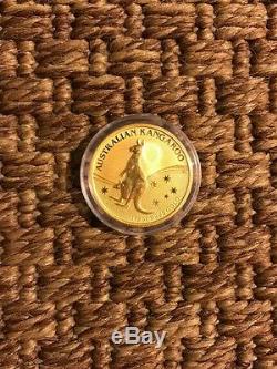2016 1/2 oz Australian Gold Kangaroo Perth Mint Coin. 9999 Fine BU In Cap