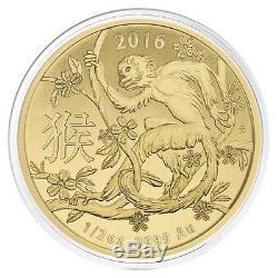 2016 1/2 oz Gold Lunar Year of the Monkey Coin. 9999 Fine BU Australian Royal