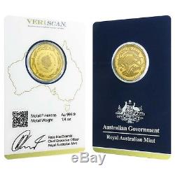 2016 1/4 oz Gold Kangaroo Coin Royal Australian Mint Veriscan. 9999 Fine In Ass