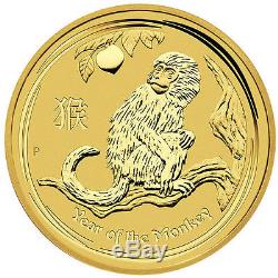 2016 1 oz Australian Gold Monkey Coin. 9999 fine (BU)