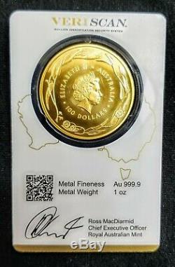 2016 1 oz Gold Kangaroo Coin Royal Australian Mint Veriscan. 9999 Fine