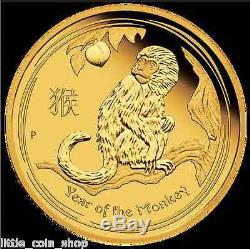 2016 $25 Australian Lunar Series Monkey 1/4 oz gold proof coin Perth Mint