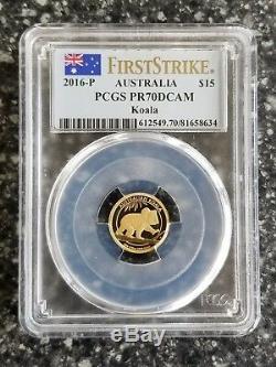 2016 Australia 1/10 oz Gold Koala Proof PR70 PCGS