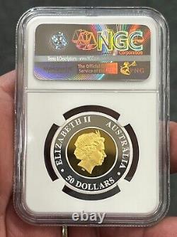 2016 Australia $50 Wedge-Tailed Eagl Bi-Metal 1/2 oz Gold 1/2 oz Silver NGC PF70