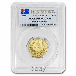 2016 Australia Gold 1/2 Sovereign ($15 Dollars) PR-70 DCAM PCGS