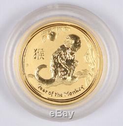2016 Australia Lunar Year of the Monkey 1/20 oz Gold Coin. 9999