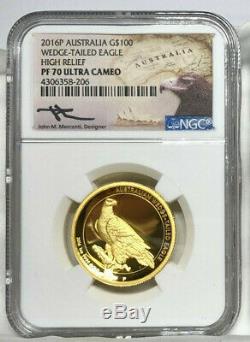 2016 Australia Wedge Tailed Eagle 1oz Gold Proof NGC PF70 UC Mercanti Signature