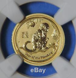 2016 Australia Year of the Monkey 1/20 oz $5 Gold Early Releases Coin NGC MS70