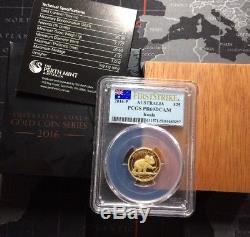 2016 Australian Koala Gold Proof Coin 1/4 Oz. 999 Pcgs Graded First Strike