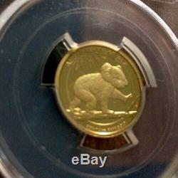 2016 Australian Koala Gold Proof Coin 1/4 Oz. 999 Pcgs Graded First Strike