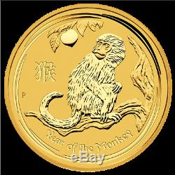 2016 Australian Lunar Series Monkey 1/10 oz gold coin Great Gift