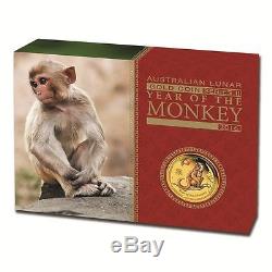 2016 Australian Lunar Series Monkey 1/4 oz gold proof coloured coin Great Gift