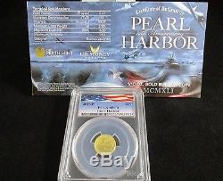 2016-P $15 Pearl Harbor Perth Mint 1/10 oz. 9999 Gold Coin PCGS MS70 eBucks