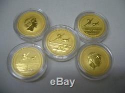 2016-P $15 Pearl Harbor Perth Mint 1/10 oz. 9999 Gold Coins Lot of 5