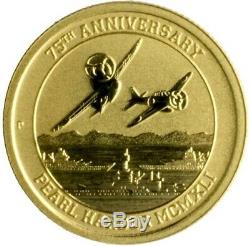 2016-P 1/10 Oz Gold Australia $15 PEARL HARBOR. 9999 Coin