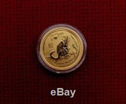 2016-P 1/10 Troy Oz. 9999 Fine Gold Australian Year Of The Monkey Coin BU
