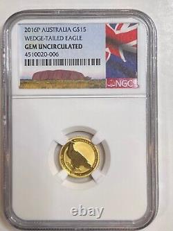2016 P Australia 1/10 oz Gold Wedge Tailed Eagle $15 NGC GEM UNCIRCULATED