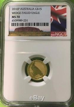 2016 P Australia Wedge Tailed Eagle $15 1/10oz Gold NGC MS70