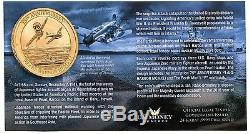 2016 P Pearl Harbor $15 1/10 Oz. 9999 75th Anniversary Gold Coin in Cap with COA