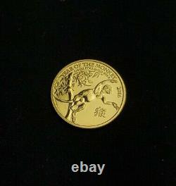 2016 Perth Royal Mint Proof Gold Coin Lunar Monkey 1/4 Oz