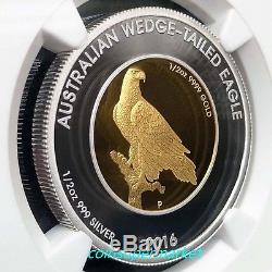 2016 The Australian Wedge-tailed Eagle Gold Silver 1oz Bi-metal Coin NGC PF70 UC