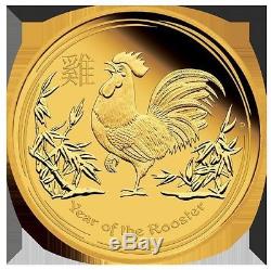 2017 $100 Australian Lunar Series Year of the Rooster 1 oz Gold Proof Coin