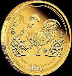 2017 $100 Australian Lunar Series Year of the Rooster Gold Proof 3 Coin Set